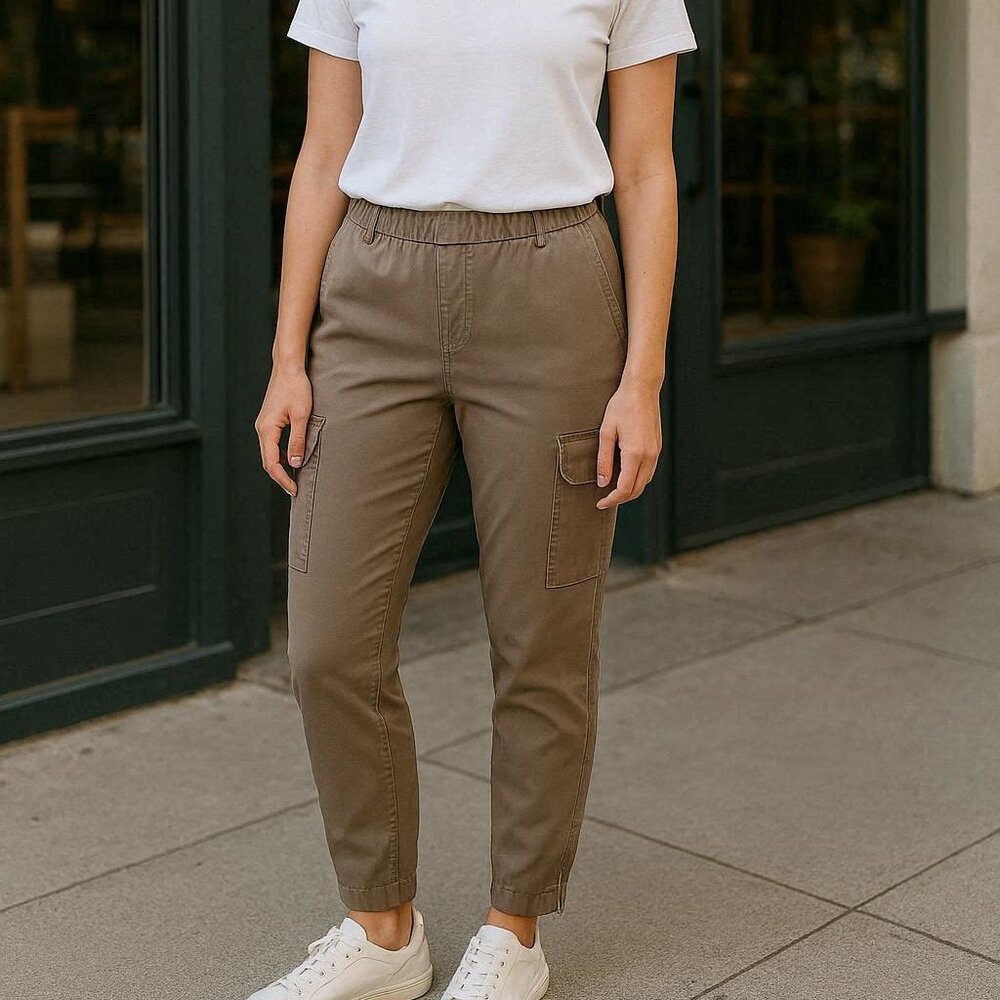 ROCKSTAR Tan Cargo Pants (ankle zippers) 10